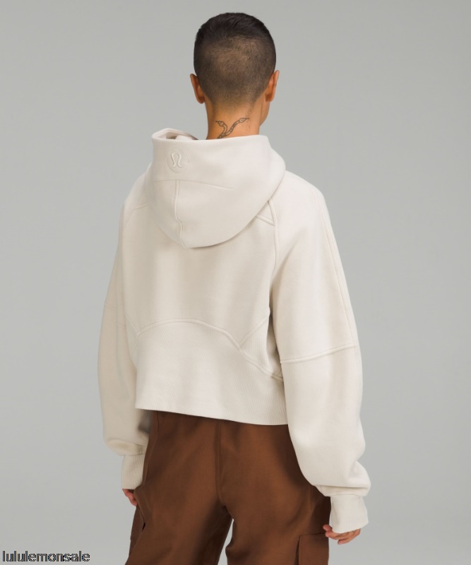 Lululemon Damen DELULU179 | Natur Elfenbein Scuba Oversized Hoodie Mit Halbem Reißverschluss